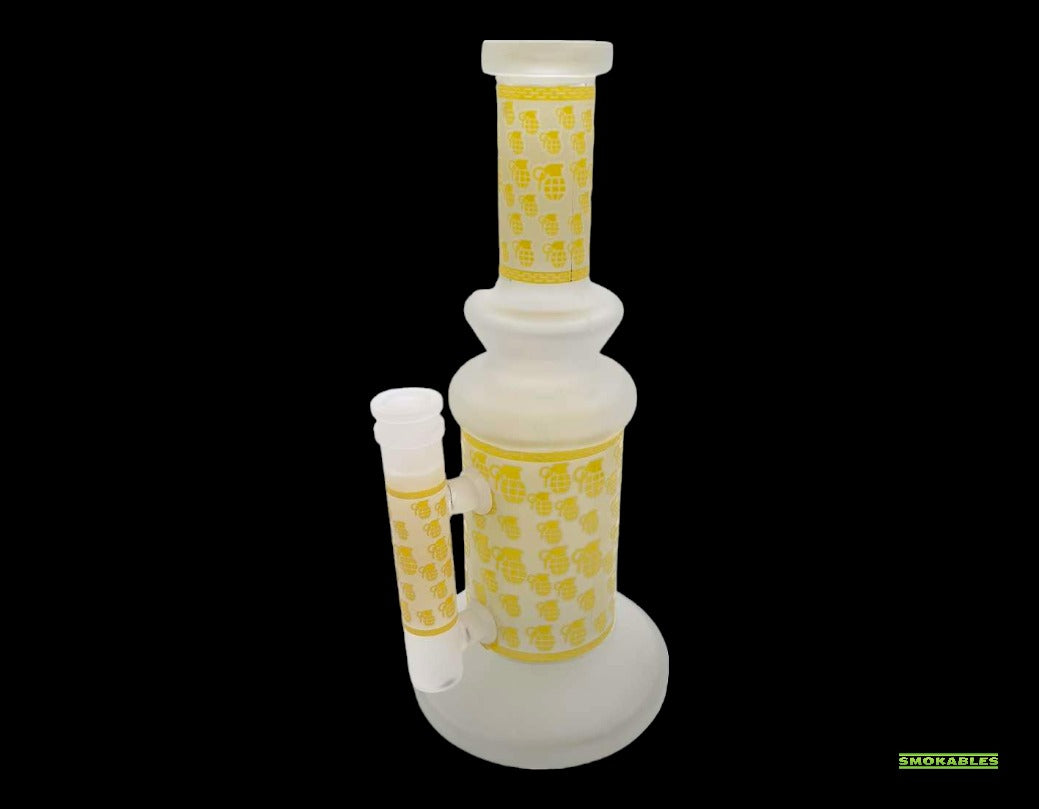 Explosive Style: 25CM Grenade Print Glass Bong for Impactful Sessions