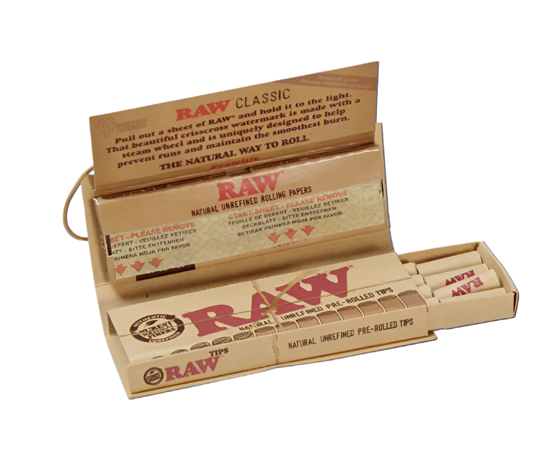 RAW CLASSIC CONNOISSEUR 1 1/4 ROLLING PAPERS WITH PRE-ROLLED TIPS