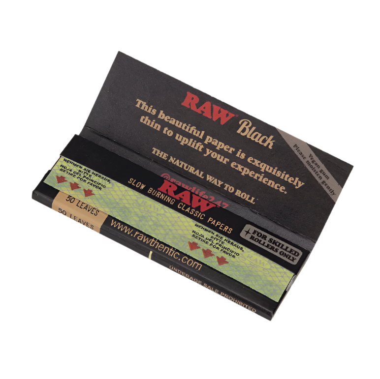 RAW Black 1 1/4 Rolling Papers