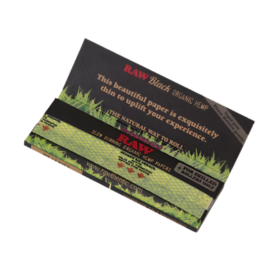 RAW Black Organic Hemp 1 1/4 Rolling Papers