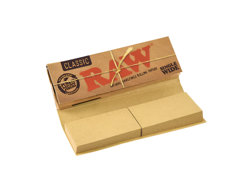 RAW Classic Connoisseur Single Wide Rolling Papers + Tips